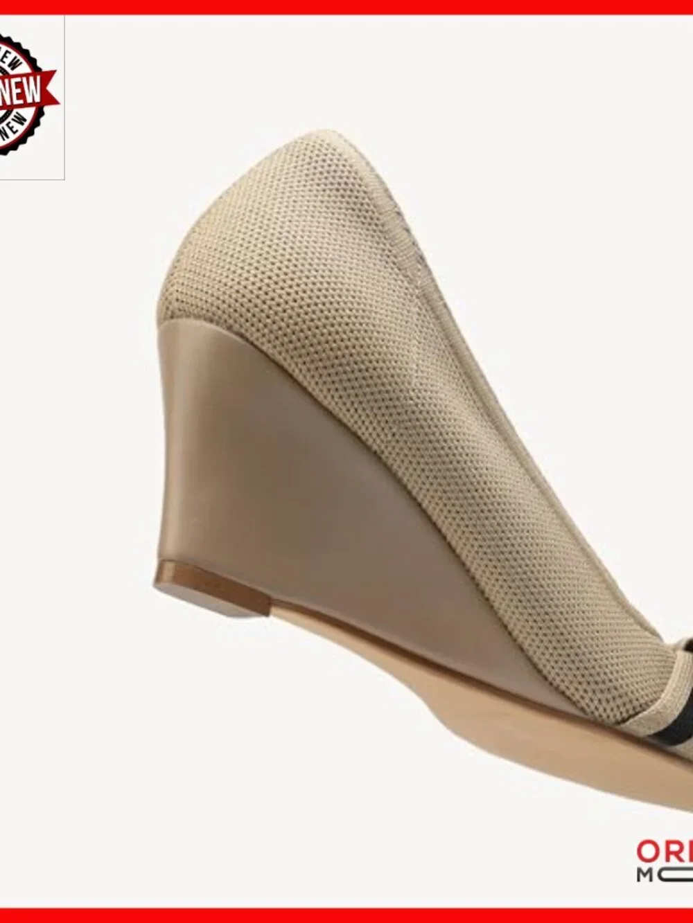 Women's Bow Wedge Heels Knit Slip-On Pumps Pointed Toe Office Shoes